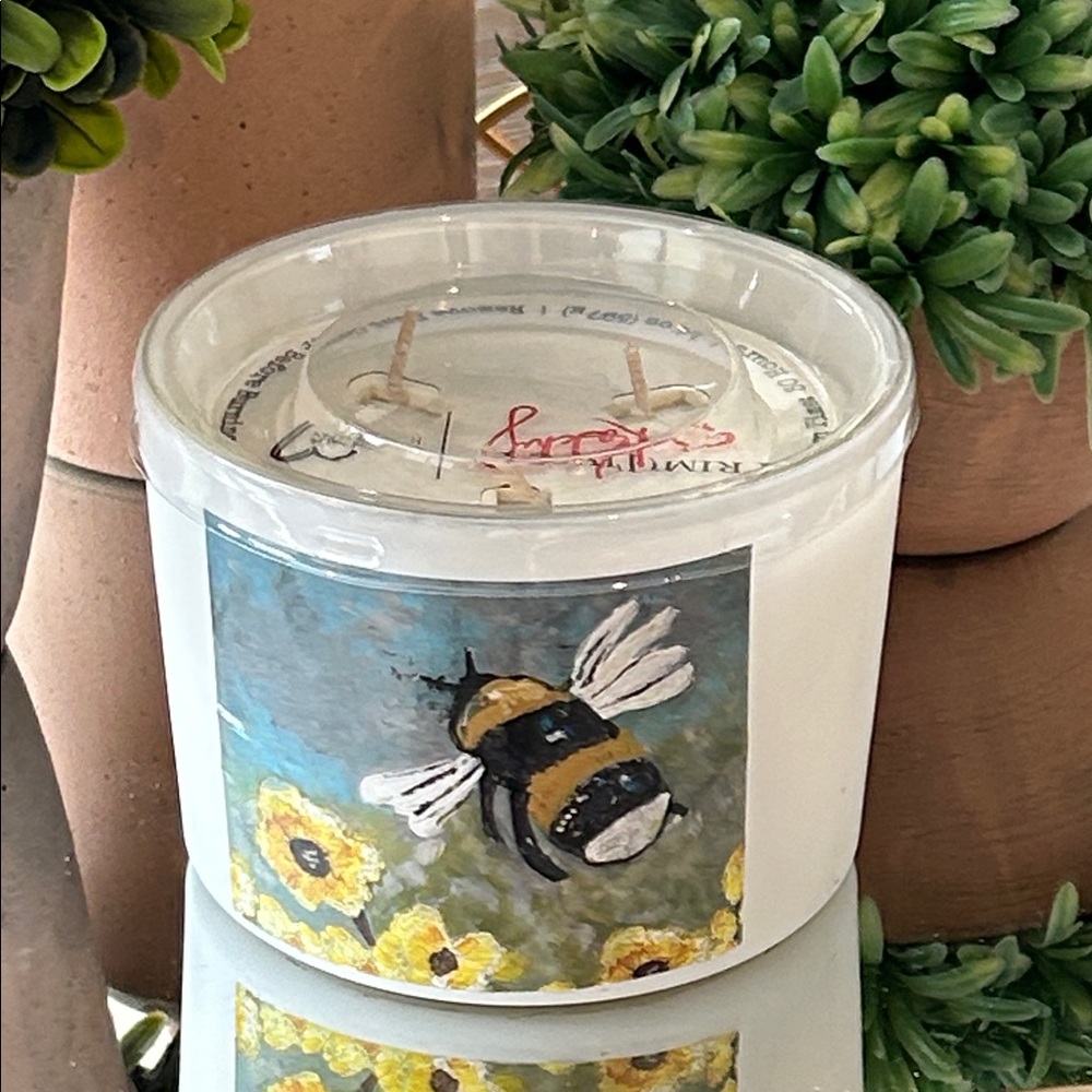 NEW! 3 Lavender Wick Soy Bumblebee 🐝 Bee Glass Jar Candle